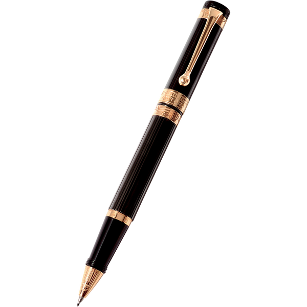 Aurora Rollerball Pen - Black - Pink Gold Plated Trim-Pen Boutique Ltd