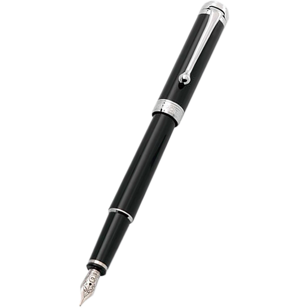 Aurora Talentum Finesse Fountain Pen - Black - Chrome Trim-Pen Boutique Ltd