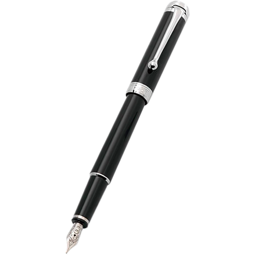 Aurora Talentum Finesse Fountain Pen - Black - Chrome Trim-Pen Boutique Ltd