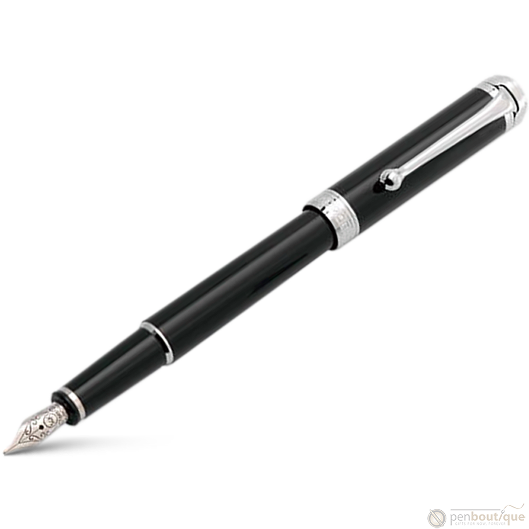 Aurora Talentum Finesse Fountain Pen - Black - Chrome Trim-Pen Boutique Ltd