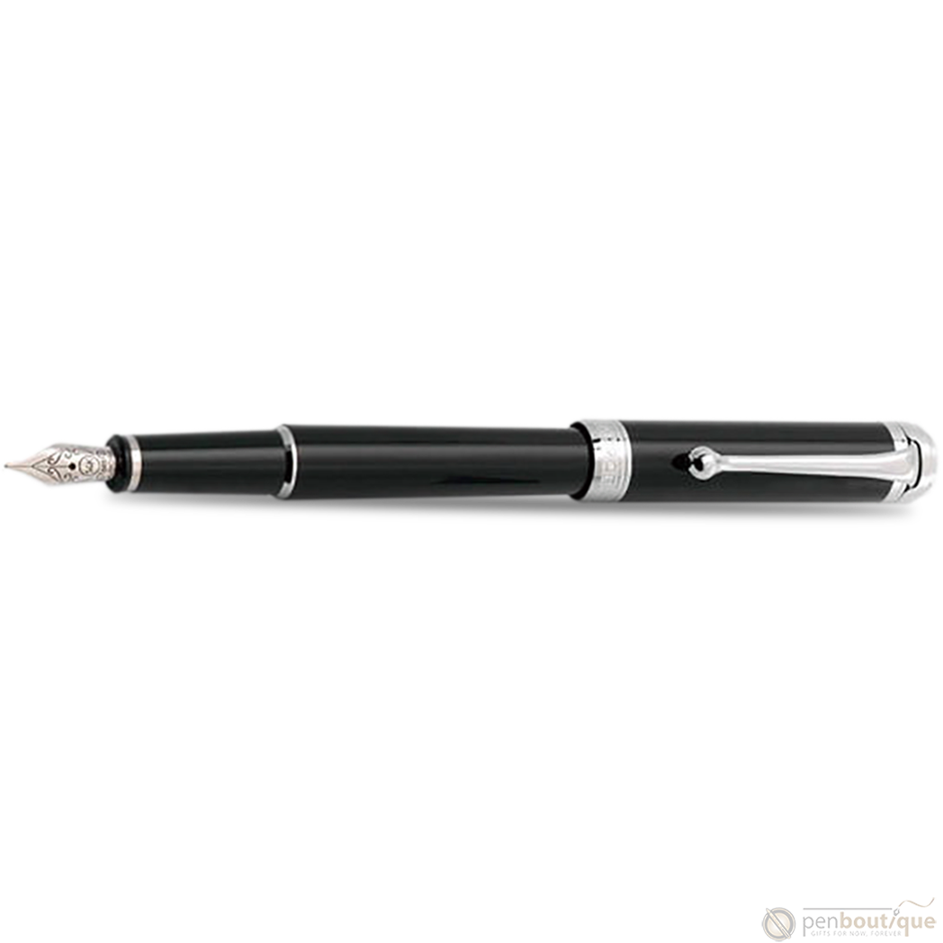 Aurora Talentum Finesse Fountain Pen - Black - Chrome Trim-Pen Boutique Ltd