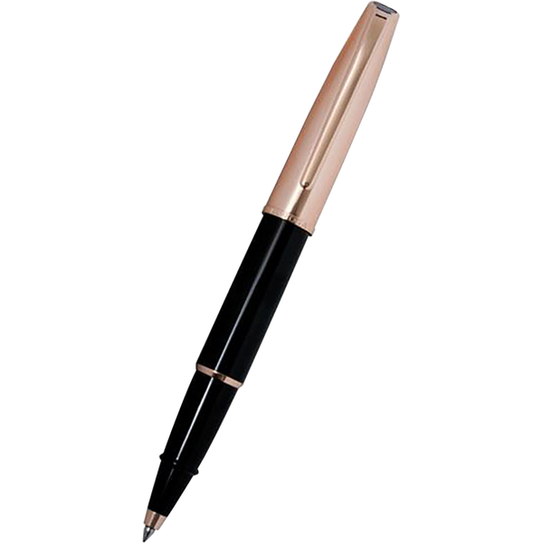 Aurora Style Rollerball Pen - Black - Rose Gold Trim-Pen Boutique Ltd