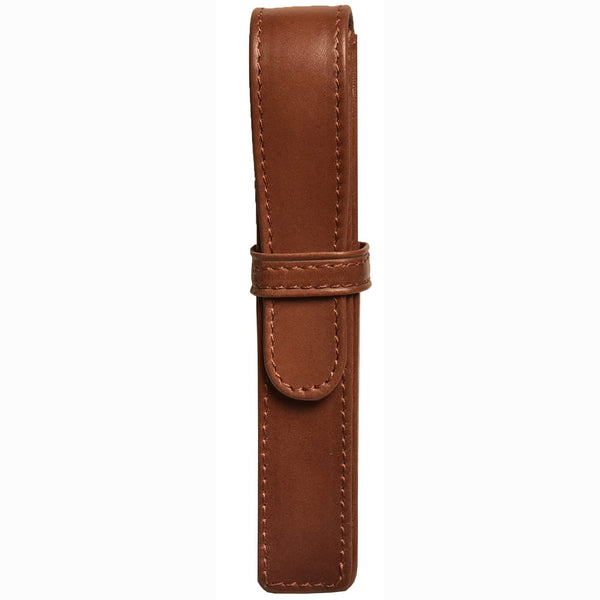 Aston Leather Box Style Single Pen Case - Cognac-Pen Boutique Ltd