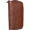Aston Leather Brown Zipper 2-Pen Case-Pen Boutique Ltd