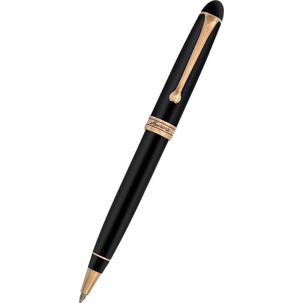 Aurora 88 Ballpoint Pen - Black Satin - Rose Gold Trim-Pen Boutique Ltd