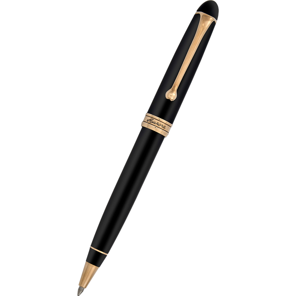 Aurora 88 Ballpoint Pen - Black Satin - Rose Gold Trim-Pen Boutique Ltd