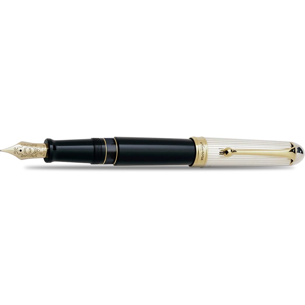 Aurora 88 Fountain Pen - Black - Sterling Silver - Large-Pen Boutique Ltd