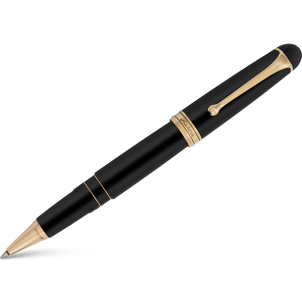 Aurora 88 Rollerball Pen - Black Satin - Rose Gold Trim-Pen Boutique Ltd