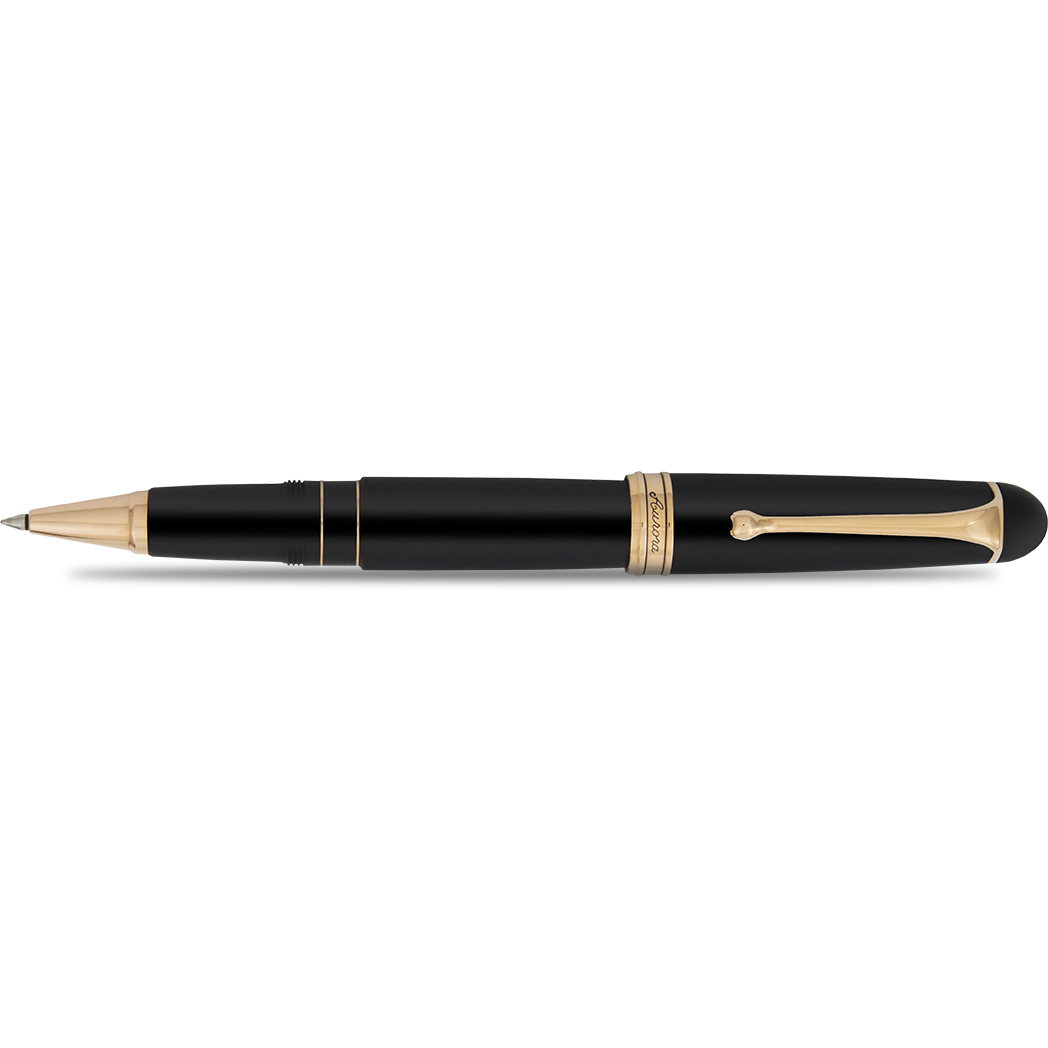 Aurora 88 Rollerball Pen - Black Satin - Rose Gold Trim-Pen Boutique Ltd
