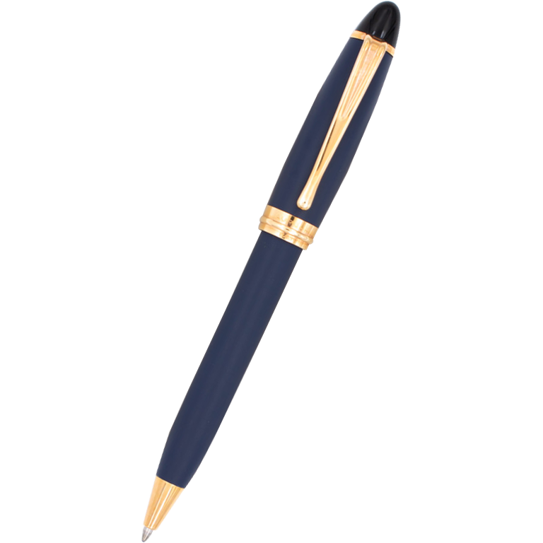 Aurora Ipsilon Ballpoint Pen - Satin Blue - Rose Gold Trim-Pen Boutique Ltd