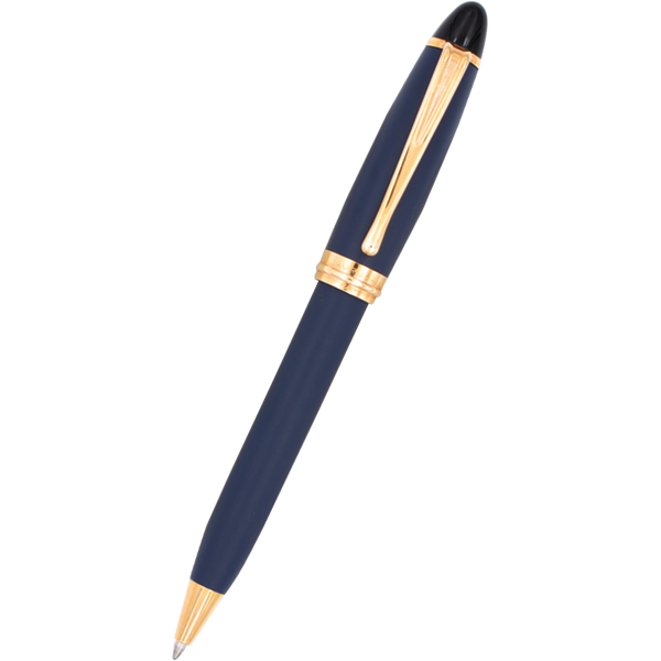 Aurora Ipsilon Ballpoint Pen - Satin Blue - Rose Gold Trim-Pen Boutique Ltd