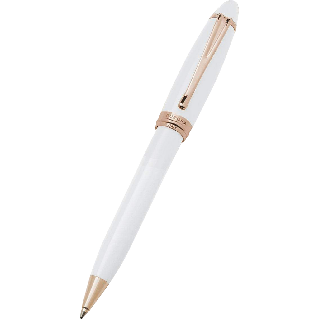 Aurora Ipsilon Ballpoint Pen - Seasons - Winter White - Rose Gold Trim-Pen Boutique Ltd