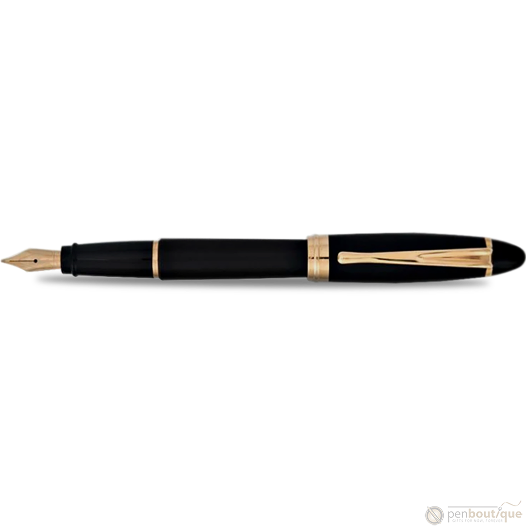 Aurora Ipsilon Fountain Pen - Satin Black - Rose Gold Trim-Pen Boutique Ltd