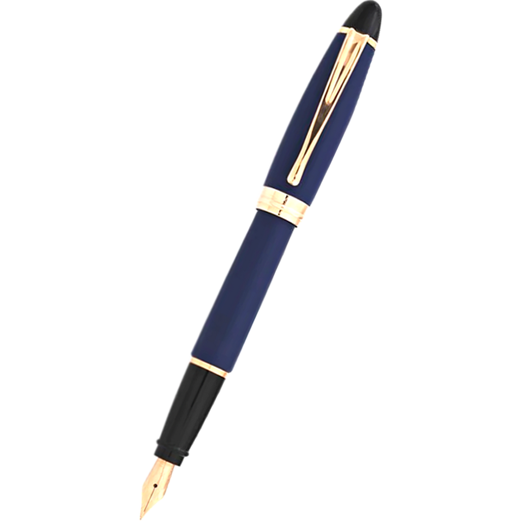 Aurora Ipsilon Fountain Pen - Satin Blue - Rose Gold Trim-Pen Boutique Ltd