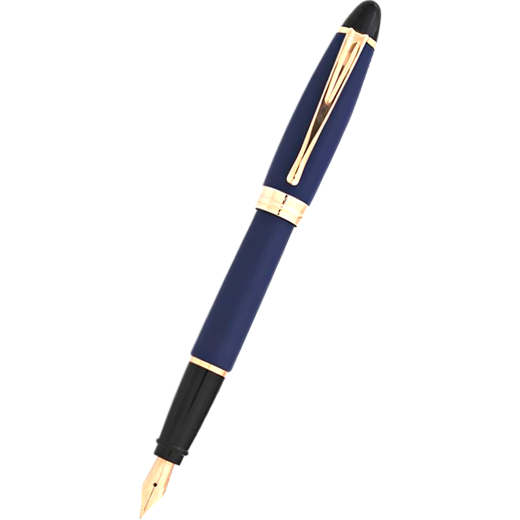 Aurora Ipsilon Fountain Pen - Satin Blue - Rose Gold Trim-Pen Boutique Ltd