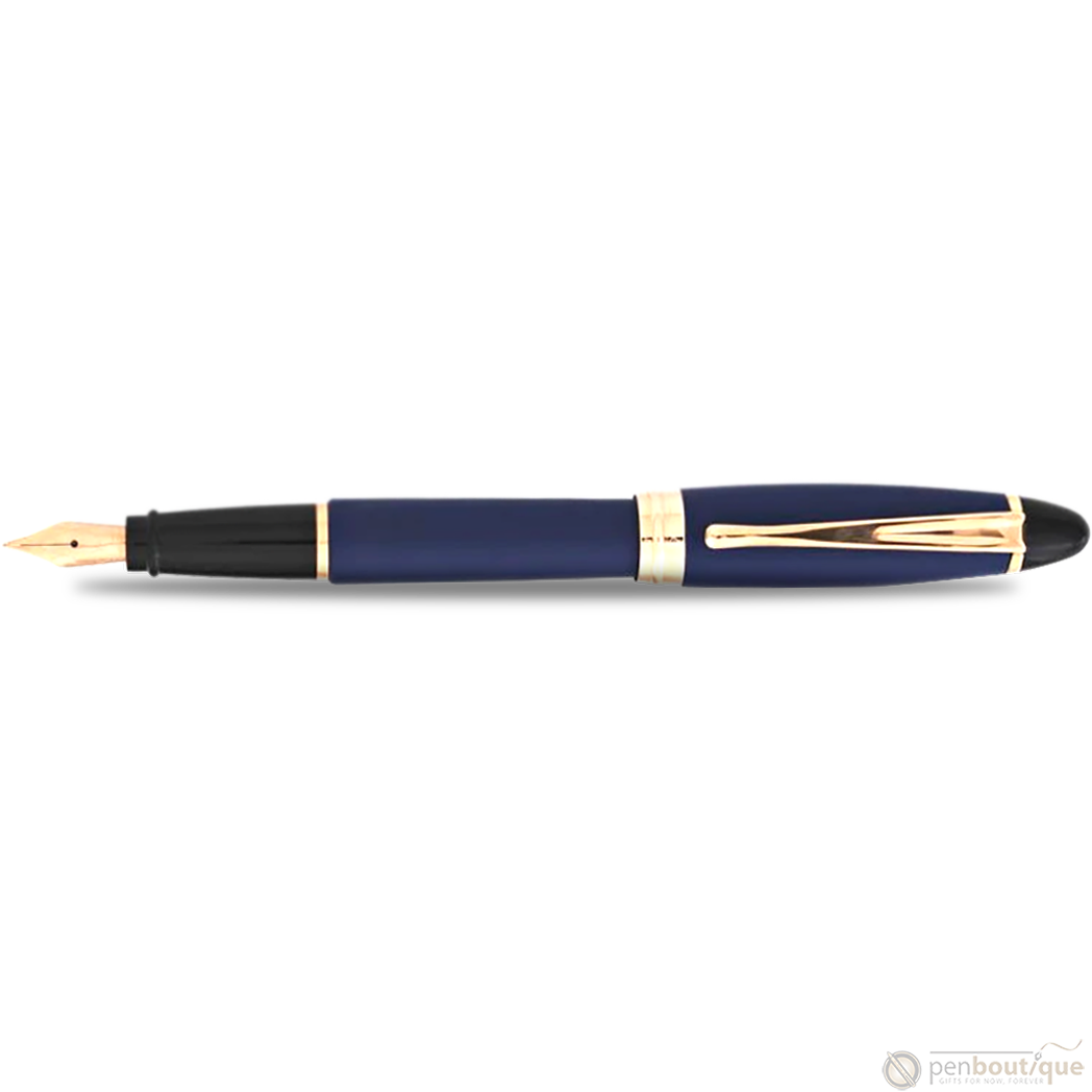 Aurora Ipsilon Fountain Pen - Satin Blue - Rose Gold Trim-Pen Boutique Ltd