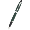 Aurora Ipsilon Fountain Pen - Satin Green - Chrome Trim-Pen Boutique Ltd