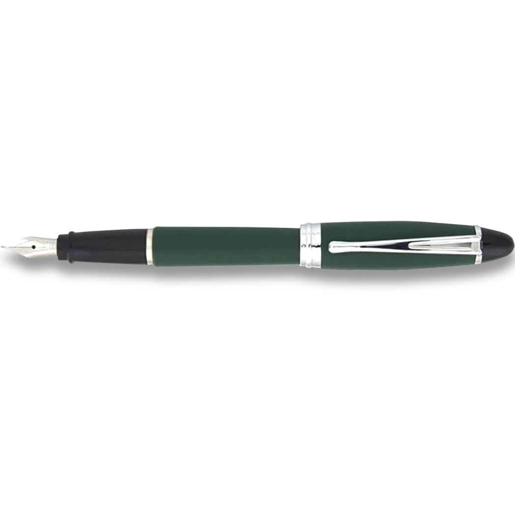 Aurora Ipsilon Fountain Pen - Satin Green - Chrome Trim-Pen Boutique Ltd