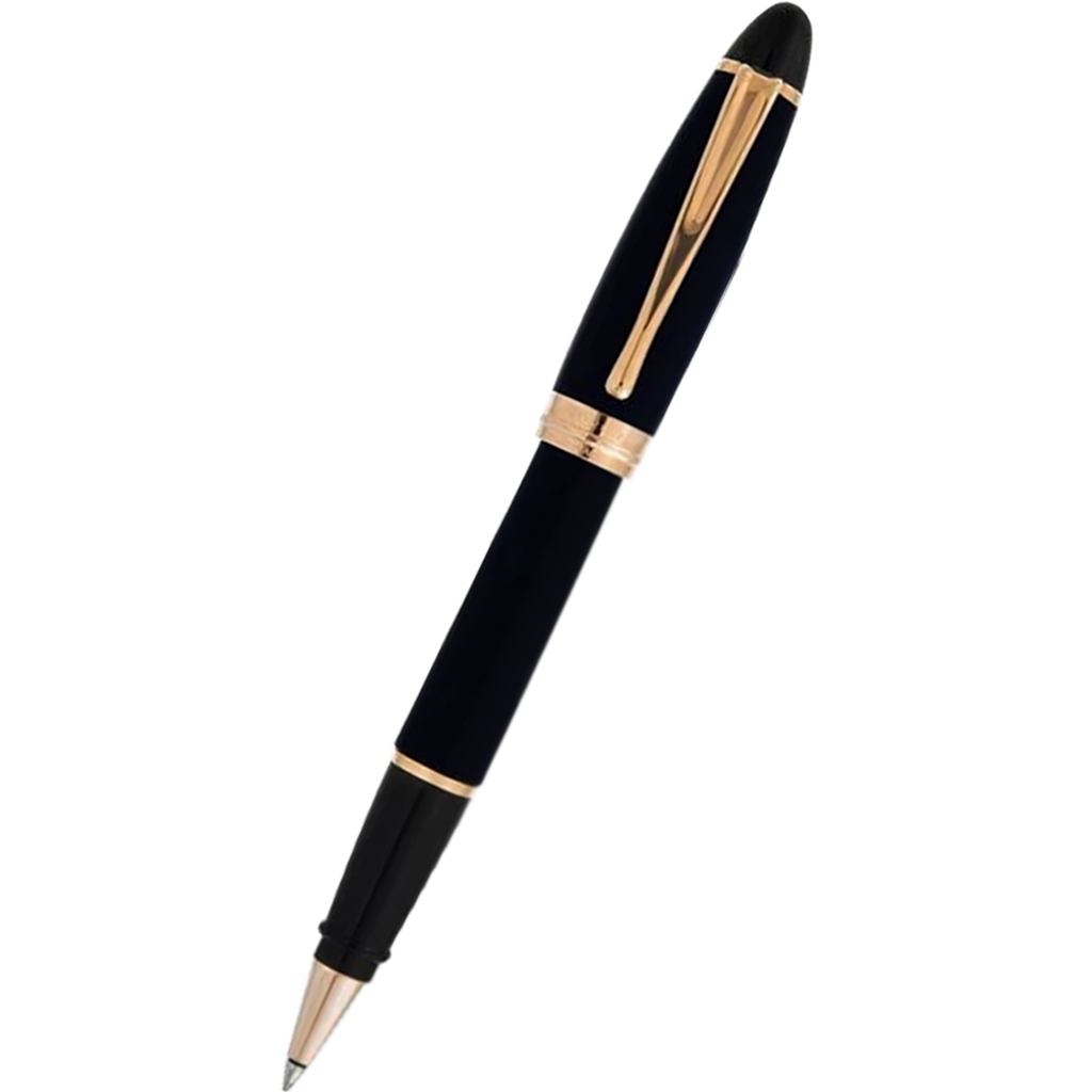Aurora Ipsilon Rollerball Pen - Satin Black - Rose Gold Trim-Pen Boutique Ltd