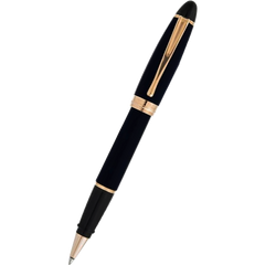 Aurora Ipsilon Rollerball Pen - Satin Black - Rose Gold Trim-Pen Boutique Ltd