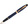 Aurora Ipsilon Rollerball Pen - Satin Blue - Rose Gold Trim-Pen Boutique Ltd