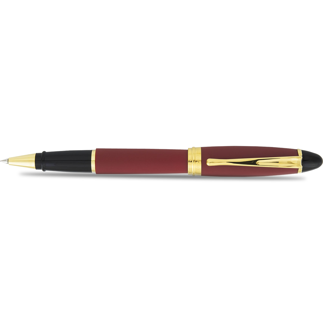 Aurora Ipsilon Rollerball Pen - Satin Burgundy - Gold Trim-Pen Boutique Ltd