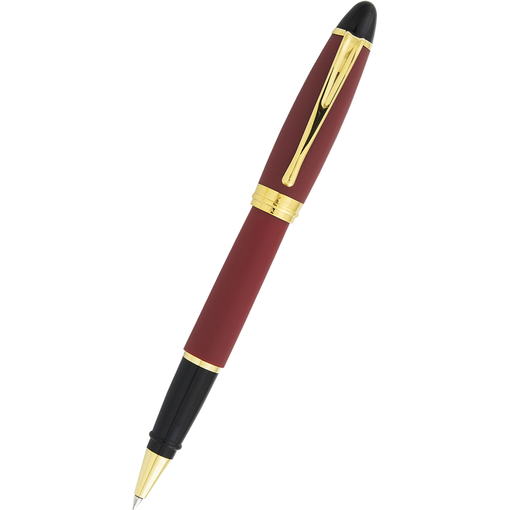 Aurora Ipsilon Rollerball Pen - Satin Burgundy - Gold Trim-Pen Boutique Ltd