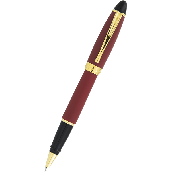 Aurora Ipsilon Rollerball Pen - Satin Burgundy - Gold Trim-Pen Boutique Ltd