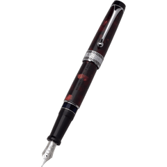 Aurora Optima Auroloide Fountain Pen - Burgundy - Silver Trim-Pen Boutique Ltd