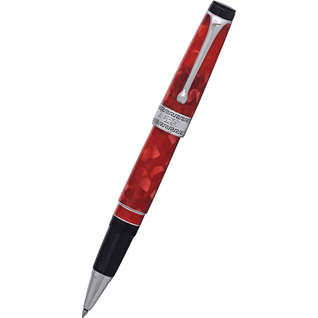 Aurora Optima Auroloide Rollerball Pen - Rossa - Chrome Trim - Pen Boutique Ltd