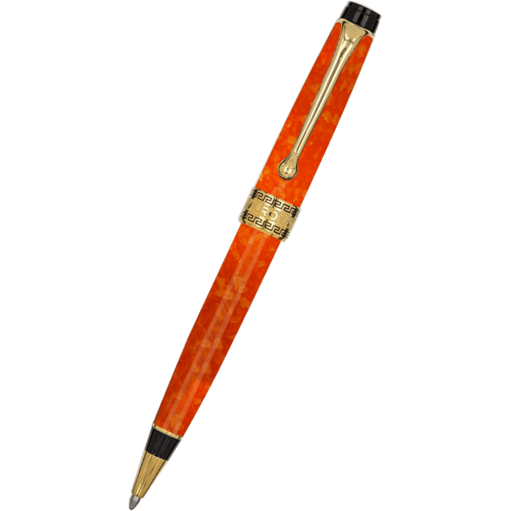 Aurora Optima Ballpoint Pen - Marbled Orange Auroloide-Pen Boutique Ltd