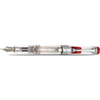 Aurora Optima Demonstrator Fountain Pen - Red - Chrome Trim-Pen Boutique Ltd