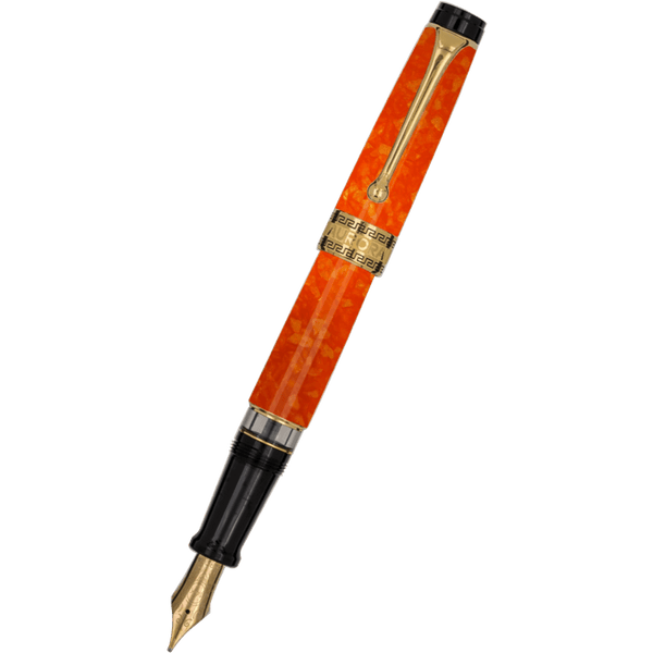 Aurora Optima Fountain Pen - Marbled Orange Auroloide-Pen Boutique Ltd
