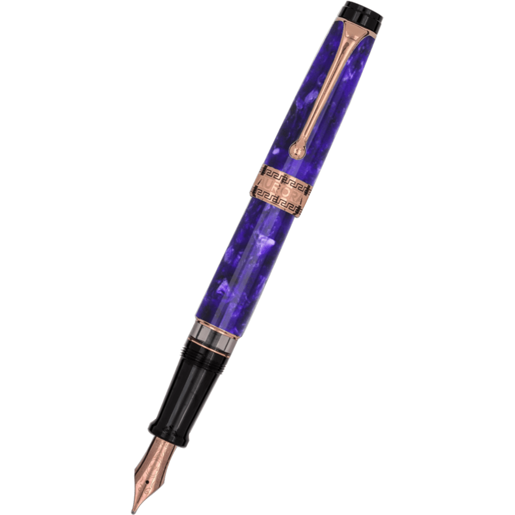 Aurora Optima Fountain Pen - Marbled Purple Auroloide-Pen Boutique Ltd