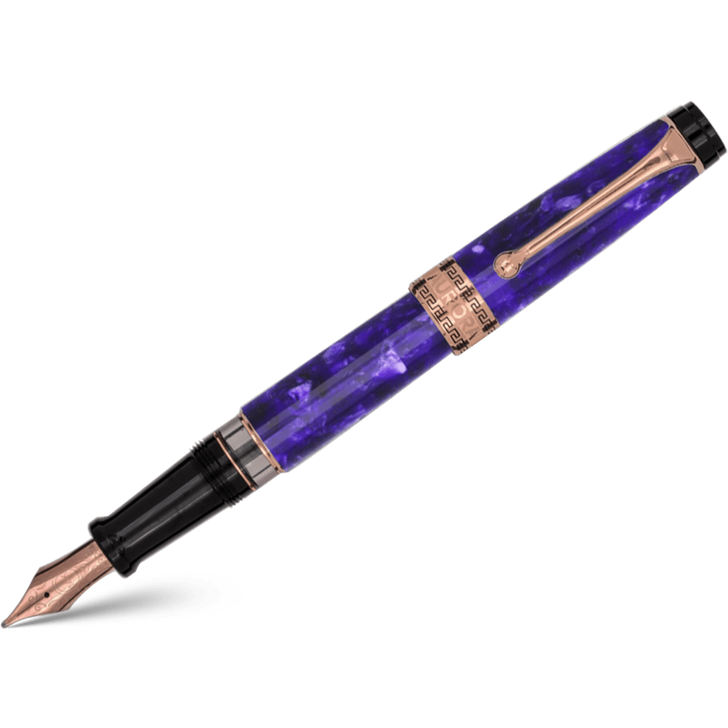 Aurora Optima Fountain Pen - Marbled Purple Auroloide-Pen Boutique Ltd