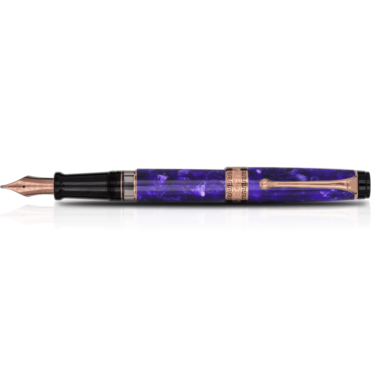 Aurora Optima Fountain Pen - Marbled Purple Auroloide-Pen Boutique Ltd