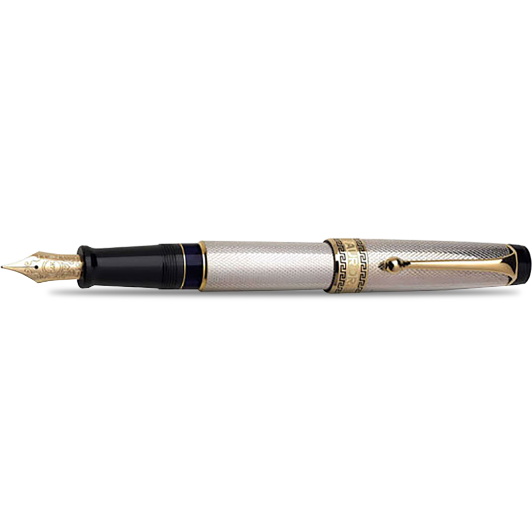 Aurora Optima Fountain Pen - Solid Silver-Pen Boutique Ltd