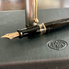 Aurora Optima Fountain Pen - Solid Silver Cap-Pen Boutique Ltd