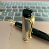 Aurora Optima Fountain Pen - Solid Silver Cap-Pen Boutique Ltd