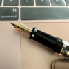 Aurora Optima Fountain Pen - Solid Silver Cap-Pen Boutique Ltd