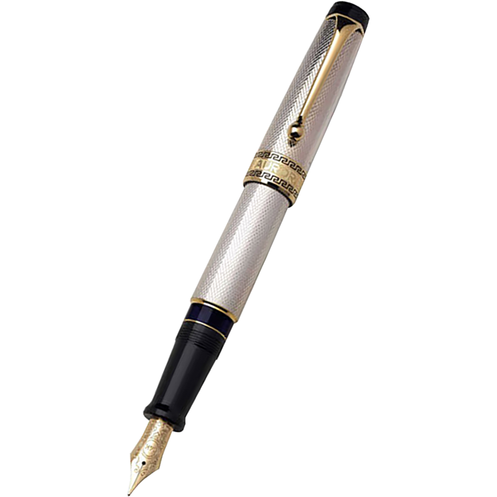 Aurora Optima Fountain Pen - Solid Silver-Pen Boutique Ltd