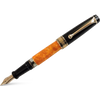 Aurora Optima O' Sole Mio Fountain Pen - Marbled Orange - Black Trim-Pen Boutique Ltd