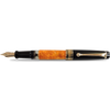 Aurora Optima O' Sole Mio Fountain Pen - Marbled Orange - Black Trim-Pen Boutique Ltd