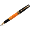 Aurora Optima O' Sole Mio Rollerball Pen - Marbled Orange - Black Trim-Pen Boutique Ltd