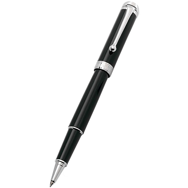 Aurora Talentum Finesse Rollerball Pen - Black - Chrome Trim-Pen Boutique Ltd