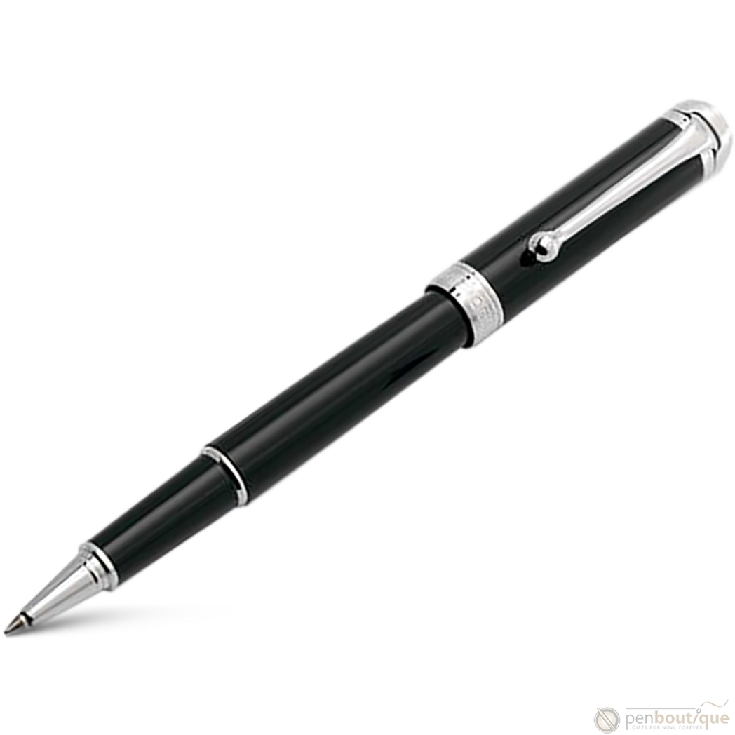 Aurora Talentum Finesse Rollerball Pen - Black - Chrome Trim-Pen Boutique Ltd