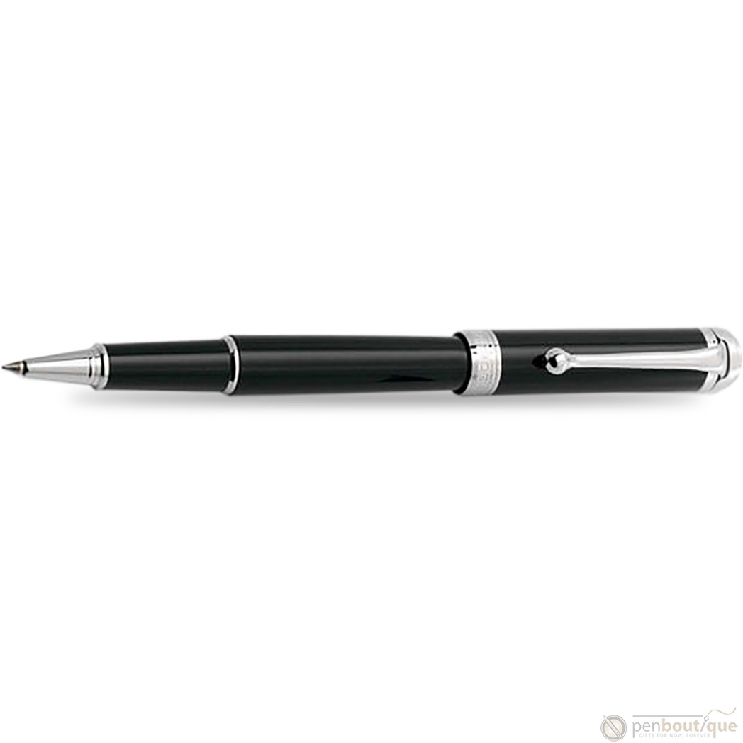 Aurora Talentum Finesse Rollerball Pen - Black - Chrome Trim-Pen Boutique Ltd