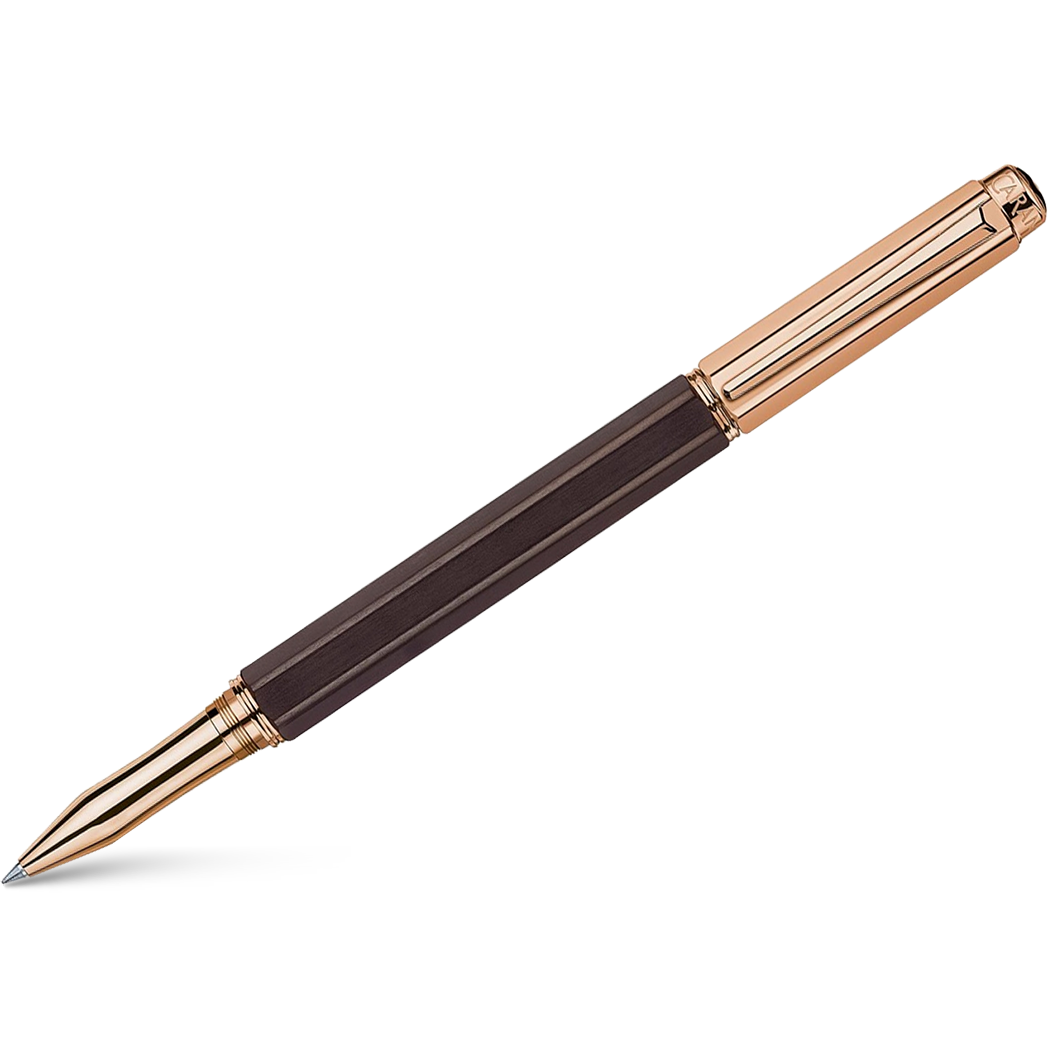 Caran d'Ache Varius Rollerball Pen - Ebony - Rose Gold Trim-Pen Boutique Ltd
