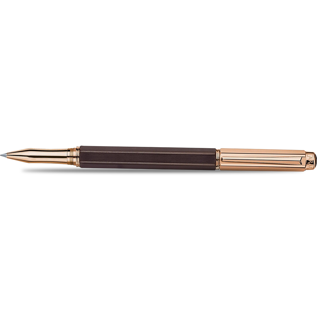 Caran d'Ache Varius Rollerball Pen - Ebony - Rose Gold Trim-Pen Boutique Ltd