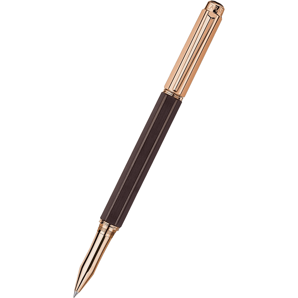 Caran d'Ache Varius Rollerball Pen - Ebony - Rose Gold Trim - Pen Boutique Ltd